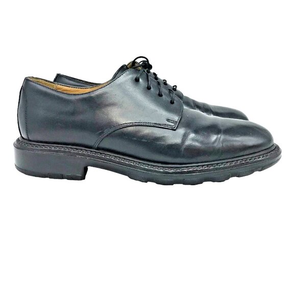 J. CREW Mens Shoes Dress Derby 7N Black Leather Plain Toe - Picture 1 of 9